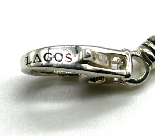 18k/SS LAGOS Caviar Lux-Clip Diamond Beaded Link Bracelet