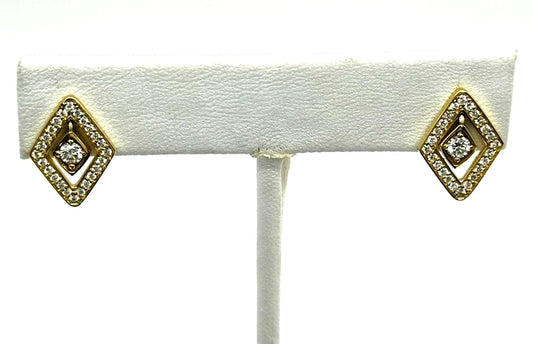 18k yg Roberto Coin Diamante Diamond Stud Earrings