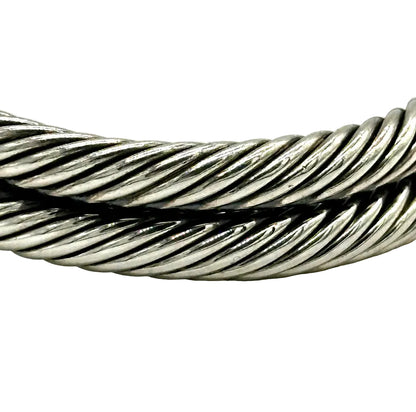 David Yurman 14k yg & .925 Renaissance double Cable Cuff Bracelet w/Citrine Ends