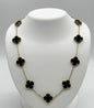 10k yg Black Onyx Clover Necklace