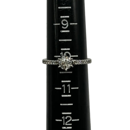 18k wg 6-Prong Rnd. Diamond Solitaire Ring W/filigree & Hidden Diamonds