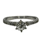 18k wg 6-Prong Rnd. Diamond Solitaire Ring W/filigree & Hidden Diamonds