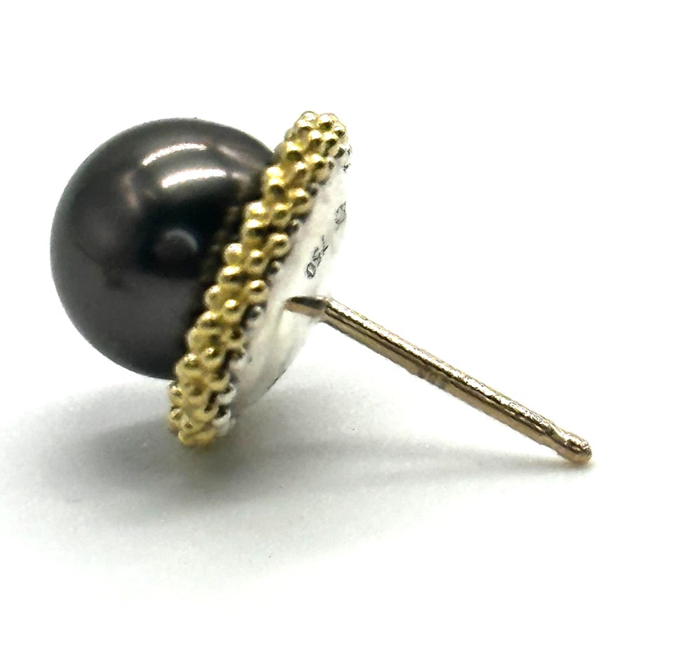 18k/14k/SS LAGOS Tahitian Pearl Stud Earrings