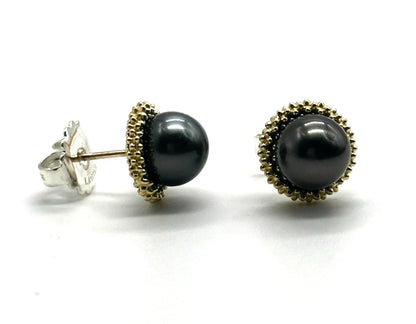 18k/14k/SS LAGOS Tahitian Pearl Stud Earrings