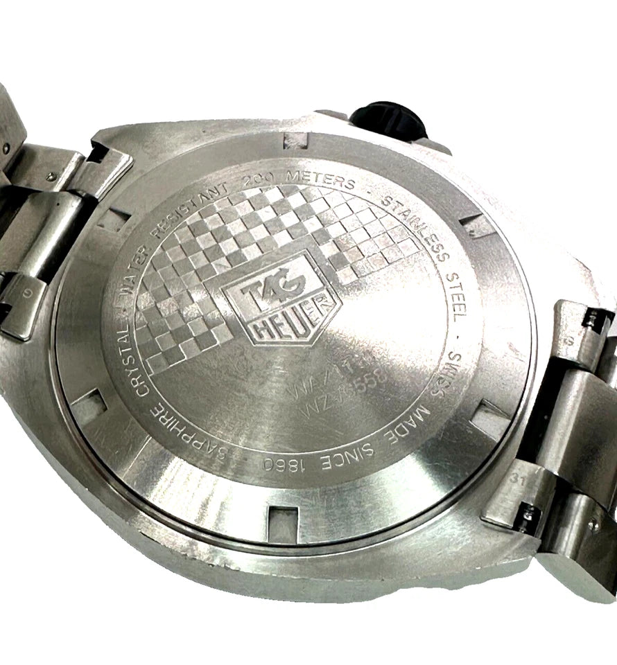 TAG Heuer Mens Silver Tone Black Dial Quartz Watch