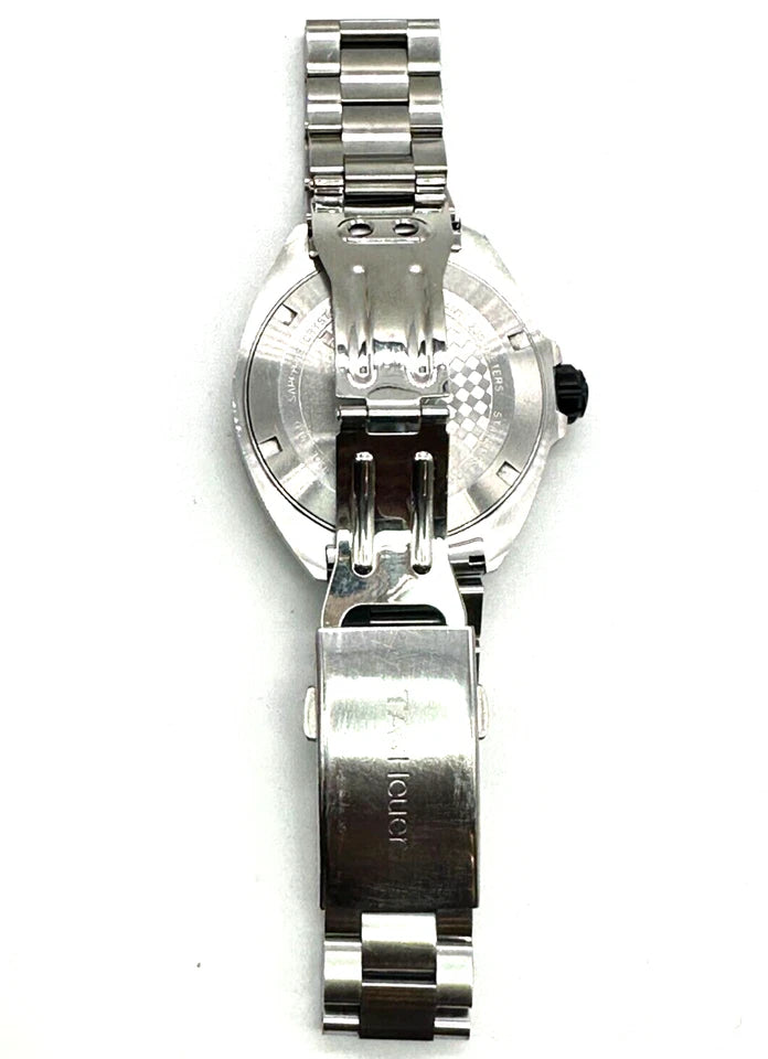TAG Heuer Mens Silver Tone Black Dial Quartz Watch