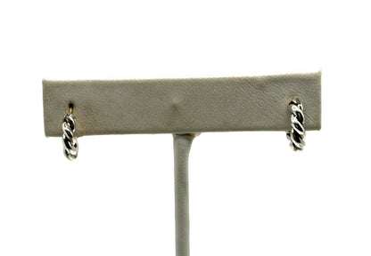 14k/SS David Yurman Small Twist Half Hoop Earrings
