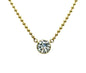 14k yg Lab Diamond Solitaire Necklace w/ Beaded Chain