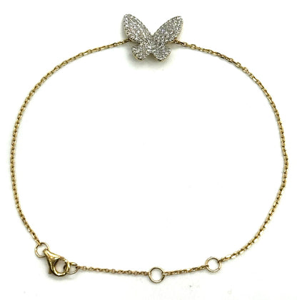 14k yg EFFY Butterfly Diamond Bracelet