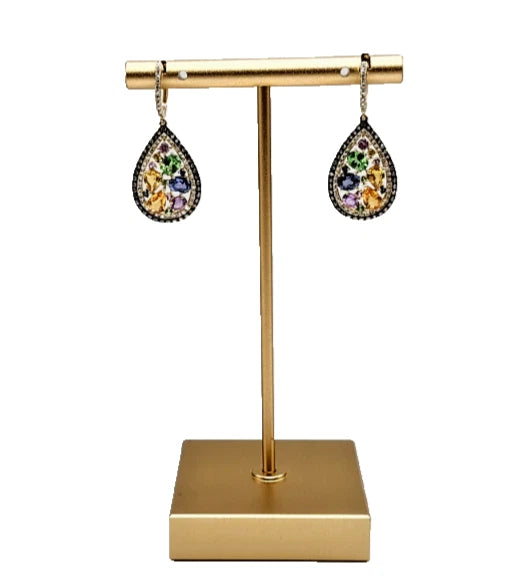 14k yg EFFY Watercolors Sapphire and Diamond Dangle Earrings