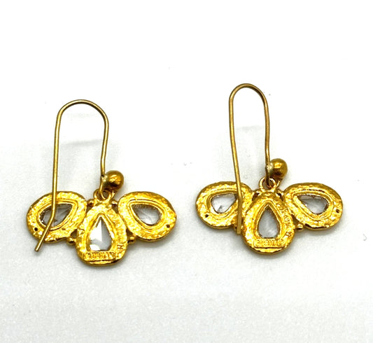 22k yg One of a Kind Gurhan Rose Cut Diamond Earrings