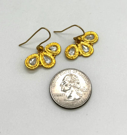 22k yg One of a Kind Gurhan Rose Cut Diamond Earrings