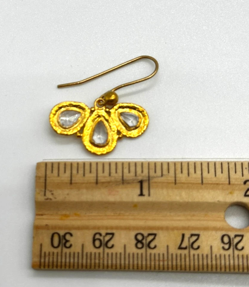 22k yg One of a Kind Gurhan Rose Cut Diamond Earrings