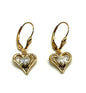 14k yg Diamond Heart Dangle Earrings