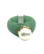 14k yg Trim Jade Band Ring w/ Freshwater Pearl