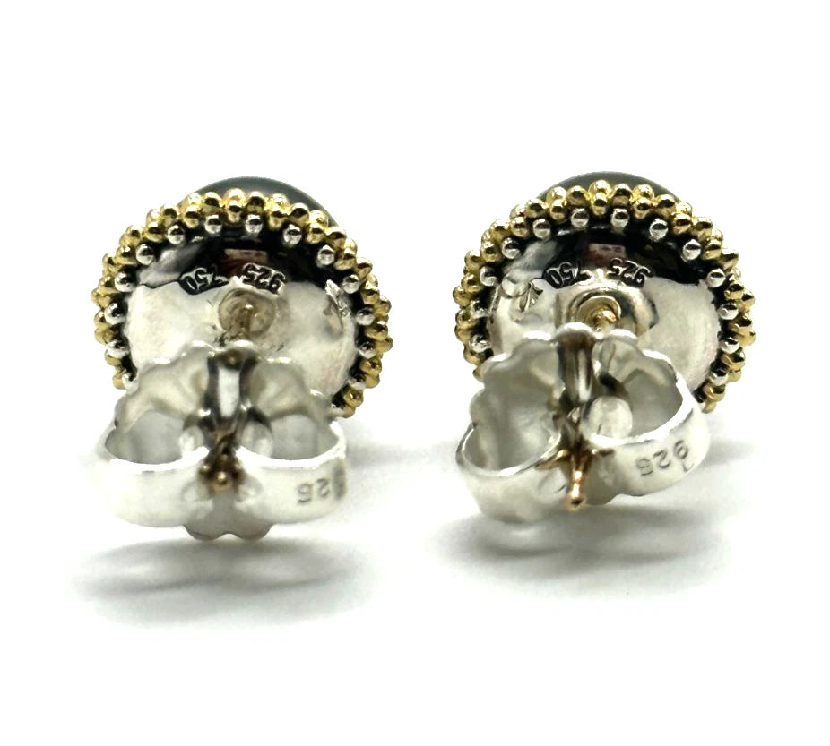 18k/14k/SS LAGOS Tahitian Pearl Stud Earrings