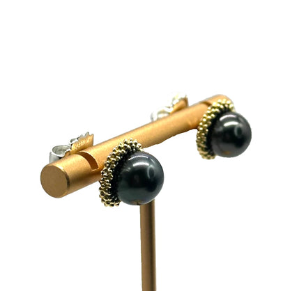 18k/14k/SS LAGOS Tahitian Pearl Stud Earrings