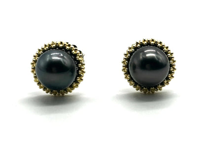 18k/14k/SS LAGOS Tahitian Pearl Stud Earrings