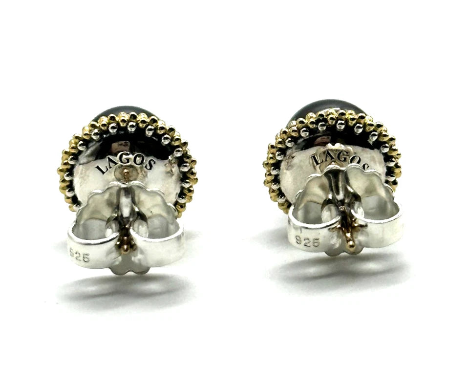 18k/14k/SS LAGOS Tahitian Pearl Stud Earrings