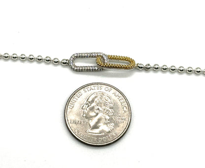 18k/SS LAGOS Caviar Lux-Clip Diamond Beaded Link Bracelet