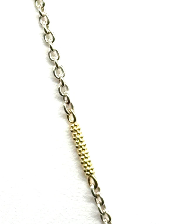 18k yg/SS LAGOS Two-Tone Tahitian Pearl Necklace