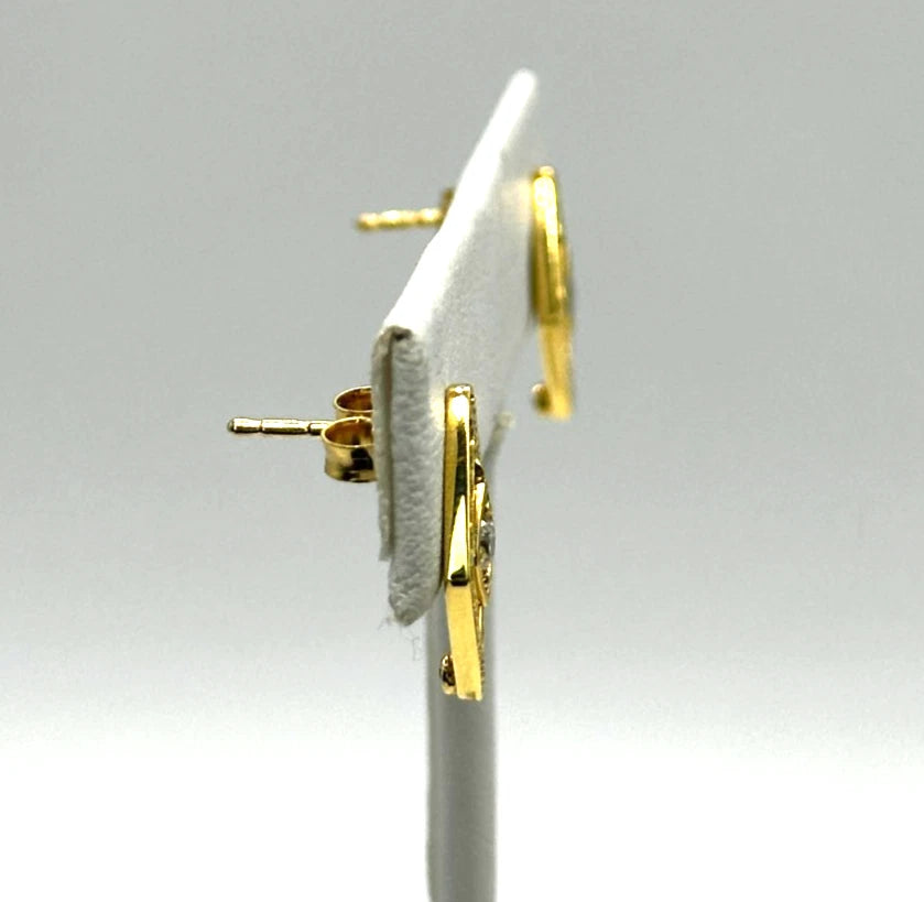 18k yg Roberto Coin Diamante Diamond Stud Earrings