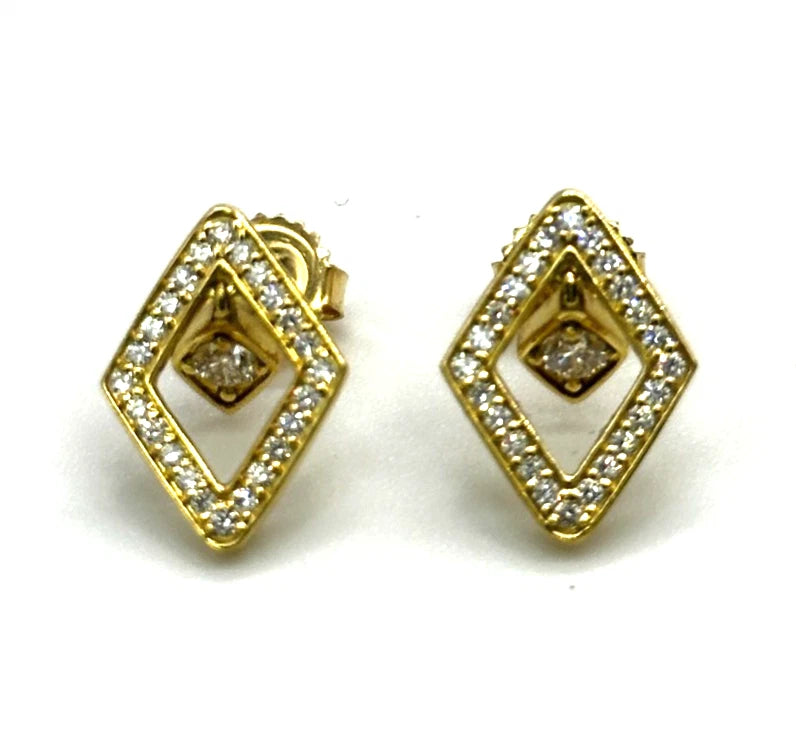 18k yg Roberto Coin Diamante Diamond Stud Earrings