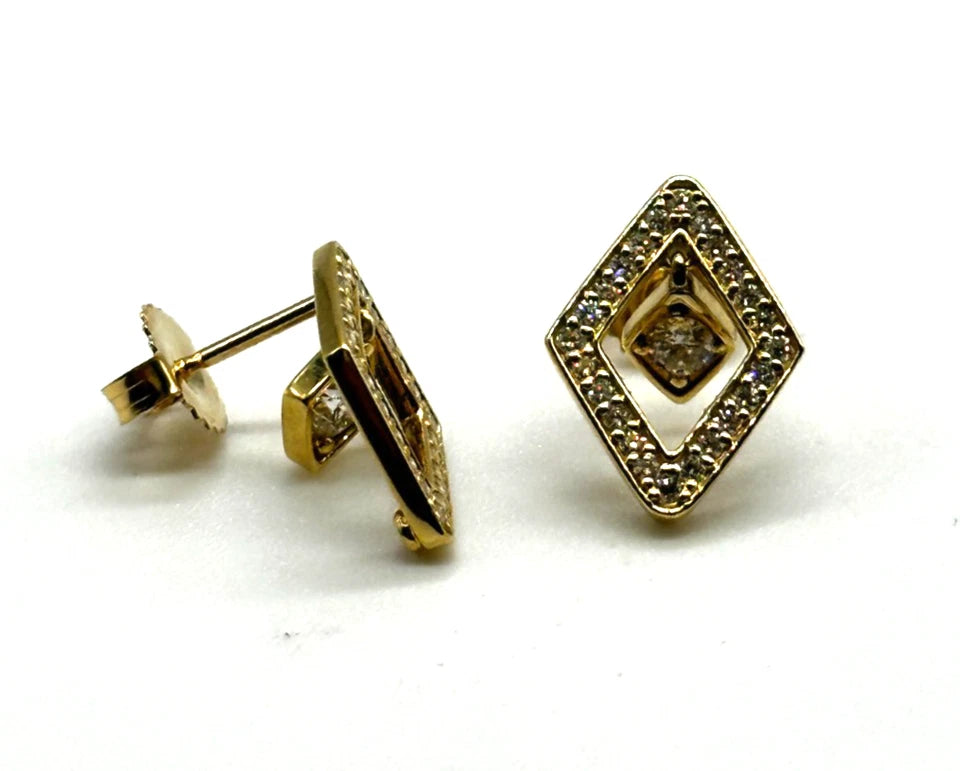18k yg Roberto Coin Diamante Diamond Stud Earrings