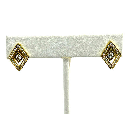 18k yg Roberto Coin Diamante Diamond Stud Earrings