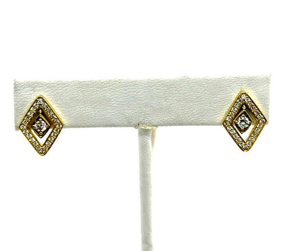 18k yg Roberto Coin Diamante Diamond Stud Earrings