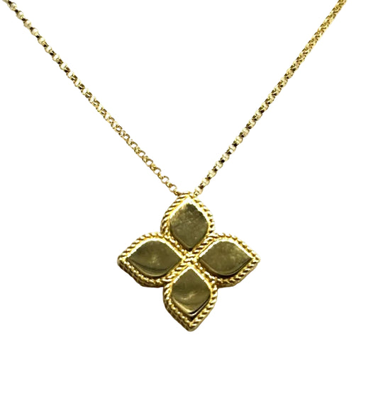 18k yg Roberto Coin Princess Flower Necklace