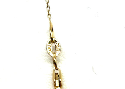 14k Yg Oval Ruby Necklace w/ Cluster Diamonds