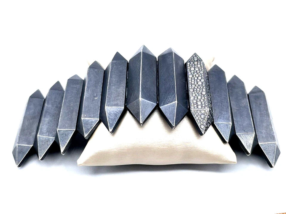 Todd Reed Bracelet, SS w/Patina & 3.69ct G-H, VS1-2 White Brilliant cut Diamonds