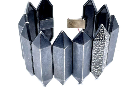 Todd Reed Bracelet, SS w/Patina & 3.69ct G-H, VS1-2 White Brilliant cut Diamonds