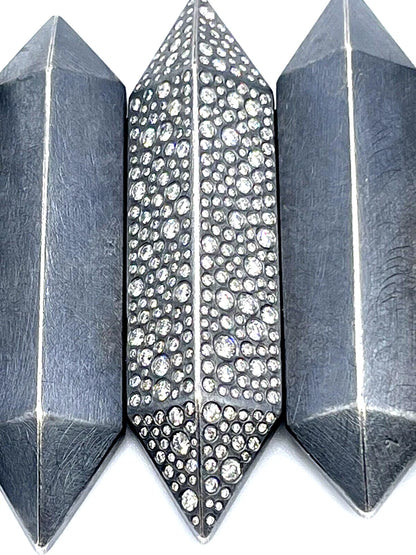 Todd Reed Bracelet, SS w/Patina & 3.69ct G-H, VS1-2 White Brilliant cut Diamonds